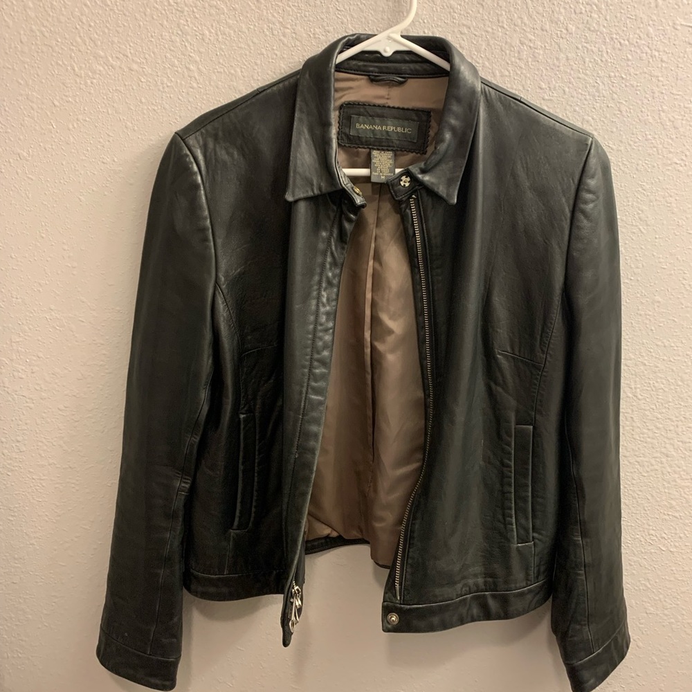 Leather Banana Republic black jacket